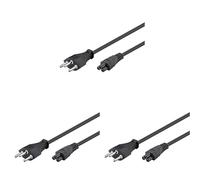 PremiumCord Câble d'alimentation 230V 1,8m, Câble d'alimentation avec Bouchon Suisse à Un Angle pour la Prise C5, IEC de Fourniture PC à 3 Broches, Couleur Blanche (Lot de 3)