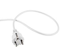 PremiumCord Câble d'alimentation 230V 2m, Bougie Euro pour Une Pointe Ouverte du Câble, Alimentation, 3 Pointes de Exposées, Blanc