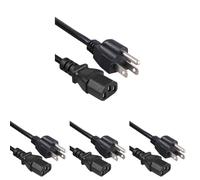 PremiumCord Câble d'alimentation 230V 2m, Câble d'alimentation Américain pour C13, Prise IEC 320, IEC de Fourniture PC à 3 Broches C13, Couleur Noire (Lot de 4)