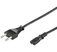 PremiumCord Câble d'alimentation 230V 2m, pour PC/Moniteur/TV/Onduleur, avec Prise Européenne C7 (2 Broches), IEC 320, Droit, Noir