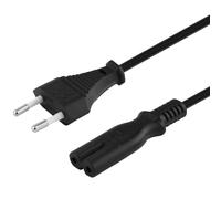 PremiumCord Câble d'alimentation 230V 2m, Câble d'alimentation de la Fiche Euro pour Une Douille Double Euro C7 2 Broches, IEC 320, Droit, Couleur Noire