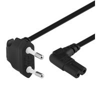 PremiumCord Câble d'alimentation 230V 5m, pour PC/Moniteur/TV/Onduleur, avec Prise Européenne C7 (2 Broches), IEC 320, Incliné, Noir