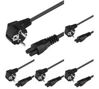 PremiumCord Câble d'alimentation Mickey Mouse 230V 2m, Câble d'alimentation avec Contact de Mise à la Terre pour Une Prise C5, IEC 320, PC, 3 Broches, Couleur Noire (Lot de 5)