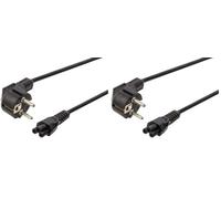 PremiumCord Câble d'alimentation Mickey Mouse 230V 5m, avec Contact de Mise à la Terre pour Une Prise C5, IEC 320, Câble d'alimentation PC à 3 Broches, Couleur Noire (Lot de 2)