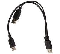 PremiumCord Câble d'alimentation USB en Y, USB A Femelle vers 2X USB A Mâle, Câble de Données Haute Vitesse Jusqu'à 480 Mbit/s, Couleur Noir, Longueur 0,5 m