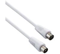 PremiumCord Câble d'Antenne TV Coaxial 10m, 75 Ohm, Fiche IEC à Prise, Blindé - Pour DVB-C, DVB-T/T2, 4K UHD 2160p, FULL HD 1080p 3D, Couleur Blanc