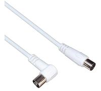 PremiumCord Câble d'Antenne Tv Coaxial 5m, 75 Ohm, Iec Mâle vers Femelle 90°, Blindé - Pour Dvb-C, Dvb-T/T2, 4K UHD 2160p, Full HD 1080p 3D, Couleur Blanc