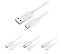 PremiumCord Câble de charge rapide USB-C, 1 m, charge super rapide de 5A, fiche USB 3.1 type C vers fiche USB 2.0 et câble de données compatible avec les appareils de type C, blanc, 1 m, Paquet de 4