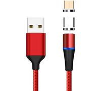PremiumCord Câble de Chargement Et de Données Magnétique USB-C Et Micro USB, Mâle À Mâle, Vitesse 480 Mbit/s, Couleur : Rouge, Longueur : 1 m