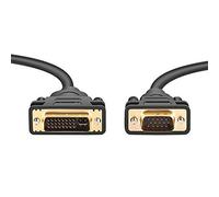 PremiumCord Câble de Connexion DVI-I vers VGA 2 m, Mâle à Mâle, DVI-I - VGA (15 broches), Câble pour appareils PC (analogique), Couleur Noire