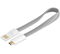 PremiumCord Câble de Connexion Magnétique USB - Micro USB 0,2 m, Type A Mâle vers Type Micro B Mâle, Câble de Données Haut Débit 480 Mbit/s, 5 Broches, 2X Blindé, AWG28, Couleur Gris, 0,2 m