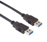 PremiumCord Câble de Connexion USB 3.0, Câble de Transmission de Données SuperSpeed Jusqu'à 5 Gbit/s, Câble de Charge, USB 3.0 Type A de Type A, 9 Broches, Noir, Longueur 3 m