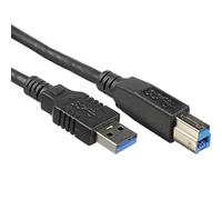 PremiumCord Câble de Connexion USB 3.0 A-B, Câble de Données SuperSpeed jusqu'à 5 Gbit/s, Câble de Charge, USB 3.0 Type B Connecteur sur le Connecteur B, 9pin, Couleur Noire, Longueur 0,5 m