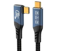 PremiumCord Câble de Connexion USB 4™ Version 2, Thunderbolt 4, 16 K à 60 Hz, Câble De Données Ultraspeed Jusqu'à 80 Gbit/s, E-Marker, USB Type-C, Charge Rapide Jusqu'à 240 W, Bleu, Longueur 0,8m