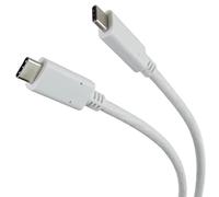 PremiumCord Câble de Connexion USB-C 3.2 Gen 1, Câble de Transmission de Données SuperSpeed Jusqu'à 5 Gbit/s, Charge Rapide Jusqu'à 2A, USB 3.2 Génération 1 Type C, Blanc, Longueur 1 m