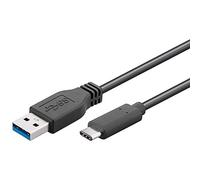 PremiumCord Câble de Connexion USB-C pour USB A, USB 3.2 Génération 1, Câble de Transmission de Données Superspeed Jusqu'à 5 Gbit/s, Charge Rapide Jusqu'à 3 A, Noir, Longueur 1 m
