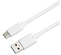 PremiumCord Câble de Connexion USB-C pour USB A, USB 3.2 Génération 2, Câble de Transmission de Données SuperSpeed Jusqu'à 10 Gbit/s, Charge Rapide Jusqu'à 3 A, Couleur Blanc, Longueur 2 m