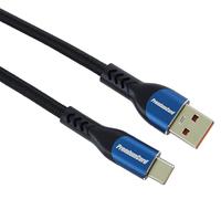 PremiumCord Câble de Connexion USB, Charge Jusqu'à 5A, Puissance 100 W, PD 3.0 / QC 4.0, Câble de Données High-Speed Jusqu'à 480 Mbit/s, USB Type A vers Type C, Noir/Bleu, Longueur 1 m