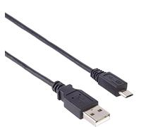 Premium Cord Câble de Connexion USB - Micro USB 1,8 M, USB A Mâle vers Micro B Mâle Étendu, Câble de Données USB 2.0 Haut Débit 480 Mbit/s, 5 Broches, 2X Blindé, AWG28, Couleur Noir, 1,8 M