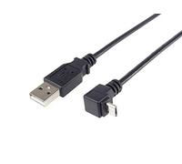 PremiumCord Câble Micro USB 2.0 1,8 m Noir à 90°.