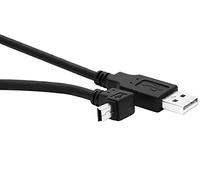 PremiumCord Câble de Connexion USB - Mini USB 2 m, USB A Mâle vers Mini B Mâle Coudé À 90°, Câble de Données USB 2.0 Haute Vitesse 480 Mbit/s, 5 Broches, 2X Blindé, AWG28, Couleur Noir, 2 m