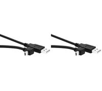 PremiumCord Câble de Connexion USB - Mini USB 2 m, Type A Mâle vers Type Mini B Mâle Coudé À 90°, Câble de Données Haute Vitesse 480 Mbit/s, 5 Broches, 2X Blindé, AWG28, Couleur Noir, 2 m (Lot de 2)