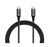 PremiumCord Câble de Connexion USB4™ Type C, Thunderbolt 3, 8K@60Hz, Câble de Données UltraSpeed Jusqu'à 40 Gbit/s, USB Type C, Charge Rapide Jusqu'à 240 W, Couleur Noir, Longueur 0,8m