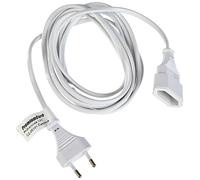 PremiumCord Câble d'Extension 230V 3m avec Bougie en Euros et Prise Euro, Câble d'Alimentation, Bouchon de Prise, Blanc