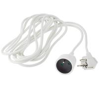 PremiumCord Câble d'extension et d'alimentation 250 V 5 m avec protection pour enfants, Pour Schuko, femelle vers mâle type F, couleur blanche PPE1-05 5 m