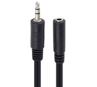 Premium Cord Câble Jack 10m, Jack Plug 3,5 mm, Fiche StereoJack Mâle vers Femelle, Câble de Extension Audio AUX, pour Les Téléphones à Cellules TV MP3 Hi-FI, Blindé, Couleur Noire