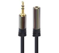 PremiumCord Câble d'Extension Jack HQ 3,5 mm, Fiche Jack 3,5 mm, Fiche vers Prise, Câble d'Extension Audio Pour Casque Auxiliaire, Blindé, Connecteur Métallique, M/F, Longueur 3 m