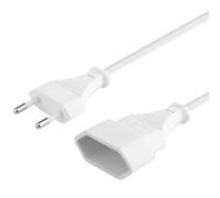 PremiumCord Câble d'extension KPSM5W 5m, Rallonge Euro avec fiche et prise, câble d'alimentation pour 230V, couleur blanche