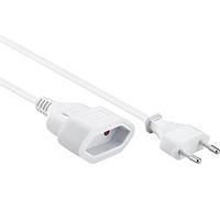 PremiumCord Câble d'extension KPSM5W 5m, Rallonge Euro avec fiche et prise, câble d'alimentation pour 230V, couleur blanche
