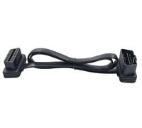 PremiumCord Câble d'Extension OBD-II, 16 Broches, 12 V/24 V, Pour le Diagnostic Automobile, Câble Plat Flexible, Noir, Longueur 1m