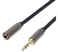PremiumCord Câble d'Extension StereoJack 3,5 mm, Fiche vers Prise StereoJack 3,5 mm, Câble d'Extension Audio AUX Headset, Blindé, Connecteur Métallique, M/F, Longueur 3 m
