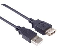 PremiumCord Rallonge USB 2.0, Câble de Données Jusqu'à 480 Mbit/S, Câble de Charge, USB 2.0 Type A Femelle vers Mâle, 4 Broches, 2 Blindages, Couleur Noir, Longueur 1 m