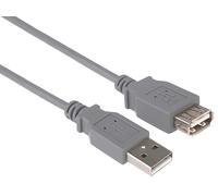 PremiumCord Câble d'Extension USB 2.0 1 m, Câble de Données Haut Débit Jusqu'à 480 Mbit/s, Charge, USB 2.0 Type A Femelle vers Mâle, 2X Blindé, Couleur Gris, Longueur 1 m