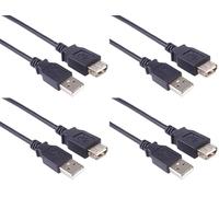 PremiumCord Câble d'Extension USB 2.0 3 m, Câble de Données Haut Débit Jusqu'à 480 Mbit/s, Charge, USB 2.0 Type A Femelle vers Mâle, 2X Blindé, Couleur Noir, Longueur 3 m (Lot de 4)