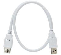 PremiumCord Rallonge USB 3.0, Câble de Données SuperSpeed Jusqu'à 5 Gbit/S, Câble de Charge, USB 3.0 Type A Femelle vers Mâle, 9 Broches, 3 Blindages, Couleur Blanc, Longueur 0,5 m