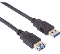 PremiumCord Rallonge USB 3.0, Câble de Données SuperSpeed Jusqu'à 5 Gbit/S, Câble de Charge, USB 3.0 Type A Femelle vers Mâle, 9 Broches, 3 Blindages, Couleur Noir, Longueur