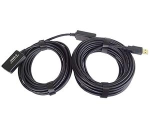 PremiumCord Câble d'Extension USB Actif avec Répéteur 20 m, USB A Femelle vers A Mâle, Câble Haut Débit, 2X Blindé, AWG20/28, Couleur Noir, Longueur 20 m
