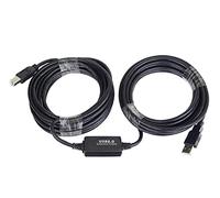 PremiumCord Câble d'Extension USB Actif avec Répéteur 20 m, USB A Mâle vers B Mâle, Câble USB 2.0 Haut Débit, 2X Blindé, AWG20/28, Couleur Noir, Longueur 20 m