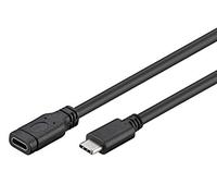 PremiumCord Rallonge USB-C 3.1 de 2 m, câble de données SuperSpeed jusqu'à 5 Gbit/s, câble de Charge, USB 3.1 génération 1 Type C Femelle vers mâle, Couleur : Noir, Longueur : 2 m
