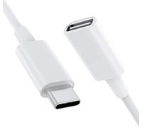 PremiumCord Câble d'Extension USB-C, Câble de Données Superspeed USB 3.2 Gen 1 Jusqu'à 5 Gbit/s, Câble de Charge 60W, Connecteur Typ-C Femelle vers Mâle, Blanc, Longueur 2m