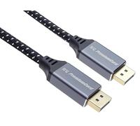 PremiumCord Câble DisplayPort 1.4 8K M/M 1 m, DisplayPort vers DisplayPort, 32,4 Gbps, vidéo 8K @ 60Hz, 4K @ 120Hz 2160p, HDCP 2.2, connecteurs dorés, câble textile tressé.