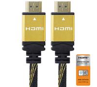 PremiumCord Câble HDMI 2.0B M/M Haut Débit 4K, 18 Gbit/s avec Ethernet, Compatible Vidéo 4K @ 60 Hz, Deep Color, 3D, Arc, HDR, Dolby TrueHD, Connecteurs Plaqués Or, Noir/Or, 1 m