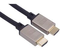 PremiumCord Câble HDMI 2.1 Ultra Haut Débit 8K M/M, 48 Gbit/s Avec Ethernet, Compatible Avec Vidéo 8K À 60 Hz, Deep Color, 3D, eARC, HDR, 3 Connecteurs Blindés Plaqués Or, Métallique, 0,5 m