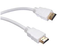 PremiumCord Câble HDMI + Ethernet de 1,5 m à haute vitesse à haute vitesse, compatible avec la vidéo 4K 2160p, Full HD 1080p, couleur profonde, 3D, arc, HDR, 3x blindé, 10,2 Go, connecteurs en or, blanc