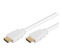 PremiumCord Câble HDMI Haut Débit 4K M/M, 10,2 Gbit/s avec Ethernet, Compatible Vidéo 4K@30 Hz, Full HD 1080p, Deep Color, 3D, Arc, HDR, Dolby TrueHD, Connecteurs Plaqués Or, Blanc, 0,5 m