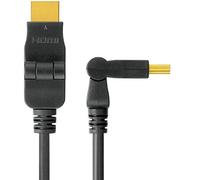 PremiumCord Câble HDMI Haut Débit 4K M/M, 10,2 Gbit/s avec Ethernet, Compatible Vidéo 4K@30 Hz, Full HD 1080p, Deep Color, 3D, Arc, HDR, Dolby TrueHD, Connecteur Pliable Plaqué Or, Noir, 1 m